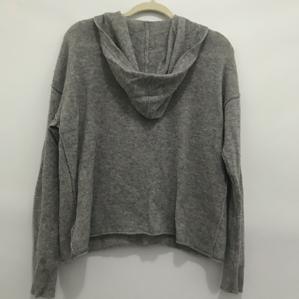 Rails Cashmere Cozy Grey Tie-Neck Hoodie Sweater Size M - Picture 3 of 5